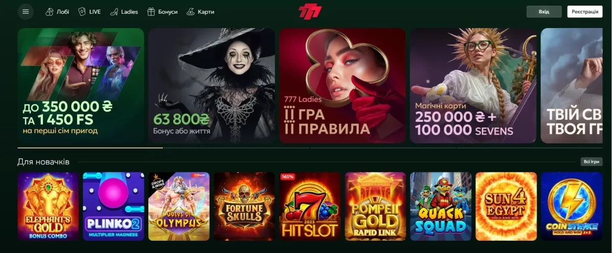 Фонове зображення Огляд казино 777